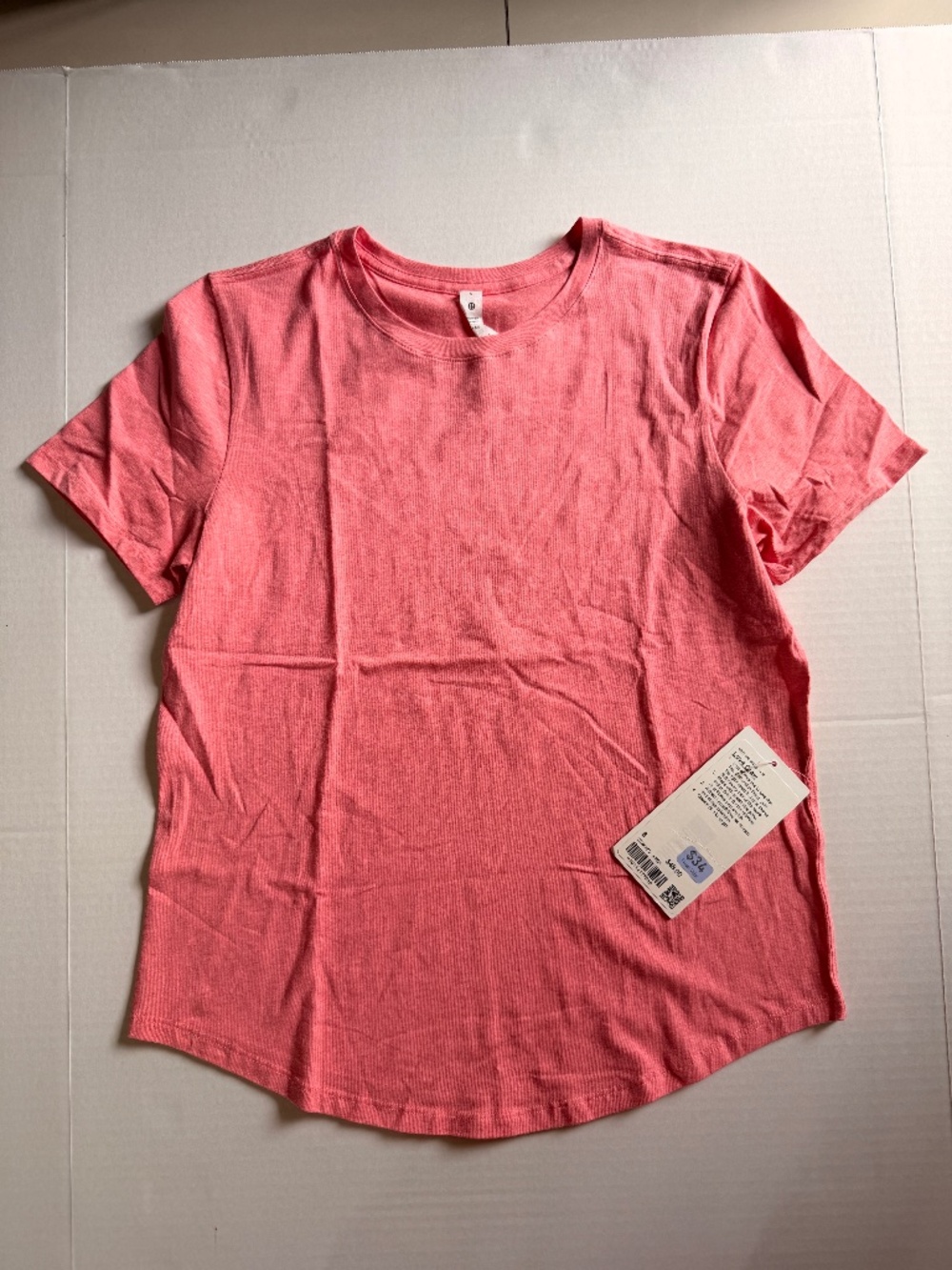 NWT Lululemon Love Crew T-Shirt Heathered Raspberry Cream Size 6